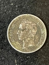 1954 Venezuela Silver 25 Centimos Coin
