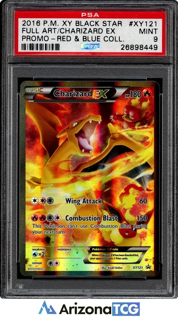 Pokemon 2016 Charizard EX XY121 Full Art Promo Red & Blue (Collection) PSA 9