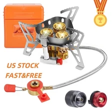 FREE&FAST Camping Gas Stove and Piezo Ignition 1 LB Propane Tank Adapter 6800W
