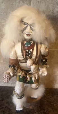 11  H Native American Kachina Doll, Hand painted/Carved W/Natural Materials