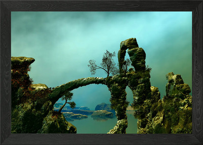 Unplausible Brücke gerahmtes Wandbild Poster Leinwanddruck Bild