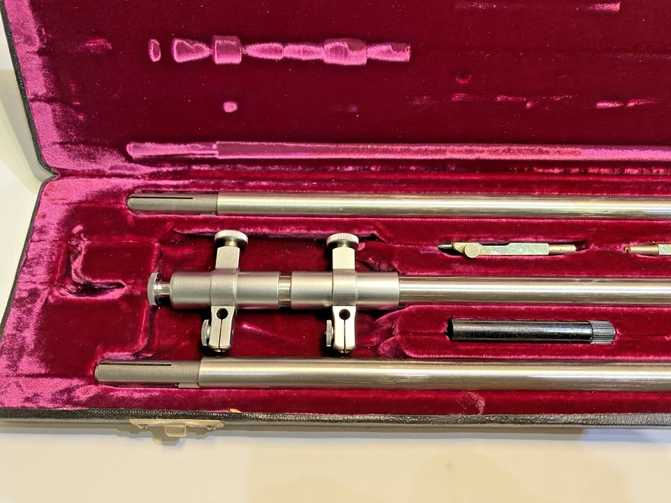 RARE K&E Paragon? Satin Chrome Beam Compass Germany W/Case 41.5" Radius beam - Image 3 of 4