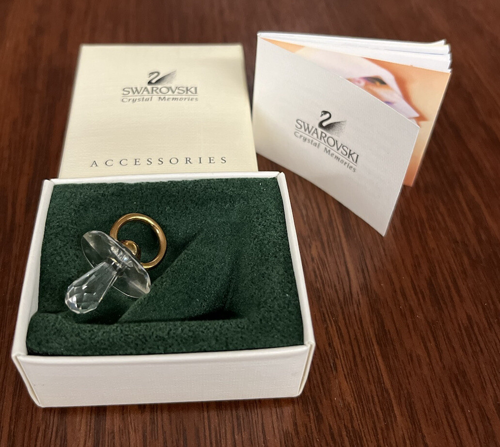 CRYSTAL MEMORIES SWAROVSKI BABY PACIFIER NEWBORN FINE AUSTRIAN CRYSTAL IN  BOX !!