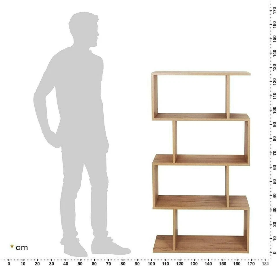 Wooden Bookcase, Display Shelf and Room Divider, Free-Standing Decorative 4-Tier - Image 3 of 4