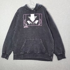 Avatar The Last Airbender Men Sweatshirt XL Black Acid Wash Hoodie Anime READ