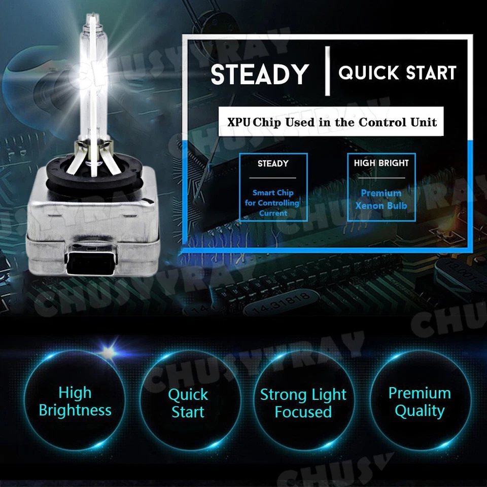 Juego de 2 bombillas de faros de xenón 6000K Fit HID para Kia Cadenza 2014-2016 haz bajo Foto 4 de 4