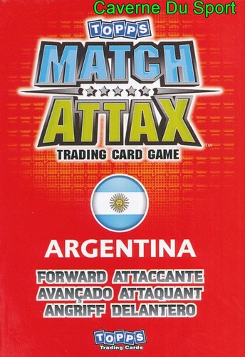 GONZALO HIGUAIN # ARGENTINA TRADING CARD MATCH ATTAX STARS MONDIALES TOPPS 2010 - Imagen 2 de 2