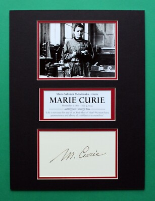MARIE CURIE AUTOGRAPH masterly display Double Nobel Prize
