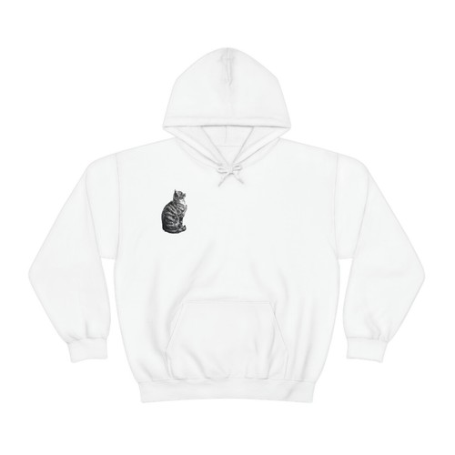 "Hungry Cat"" weißer Kapuzenpullover" - Bild 2 von 10