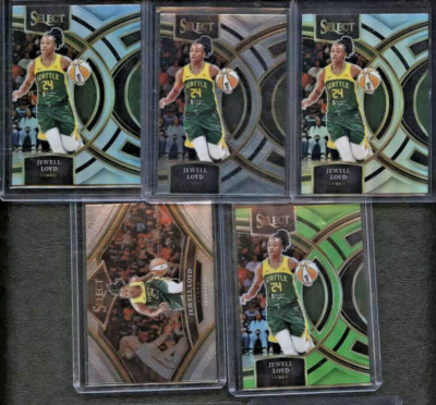 Assorted Lot Of (5) 2024 Select WNBA Jewell Loyd Storm w/ One Green Prizm 32/75