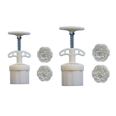 Hand-Pressure MoonCake Molds Flower Character Cookie Stamps Mooncake Maker