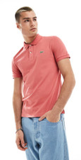 Chemise Lacoste Coral Salmon Pink Polo Men's Shirt Vintage Size M