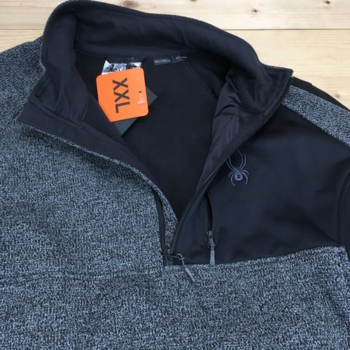 Spyder Gait Half Zip Jacket Men's XXL Mid Weight Fleece Lined Pullover Grey NWT - Picture 4 of 6