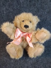 Annette Funicello Collectible Teddy Bear Jointed Brown Plush Stuffed Animal wPin