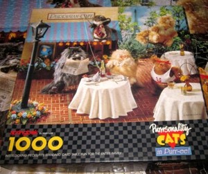 PURRISIAN CAFE Eiffel Tower jigsaw puzzle Personality Cats PURRISIAN CAFE Eiffel Tower jigsaw puzzle Personality Cats