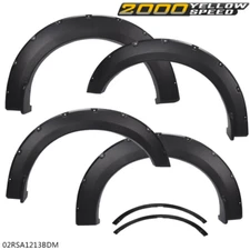 4PCS Pocket-Rivet Wheel Textured Black Fender Flares Fit For 2015-2017 Ford F150