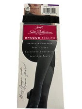 Hanes Silk Reflections Size EF Opaque Tights Control Top Charcoal Style 00N44