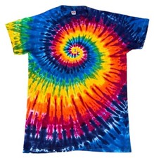 Vintage 80s Hanes Rainbow Tie Dye Single Stitch T-Shirt Size XXL EUC USA MADE