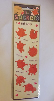 Restposten 50 Packungen I love fat cats Aufkleber 2 Blatt pro Packung Handwerk Party Taschen