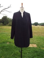 Gently Tailored Ann Harvey Black Pinstripe Long Line Jacket Size 16