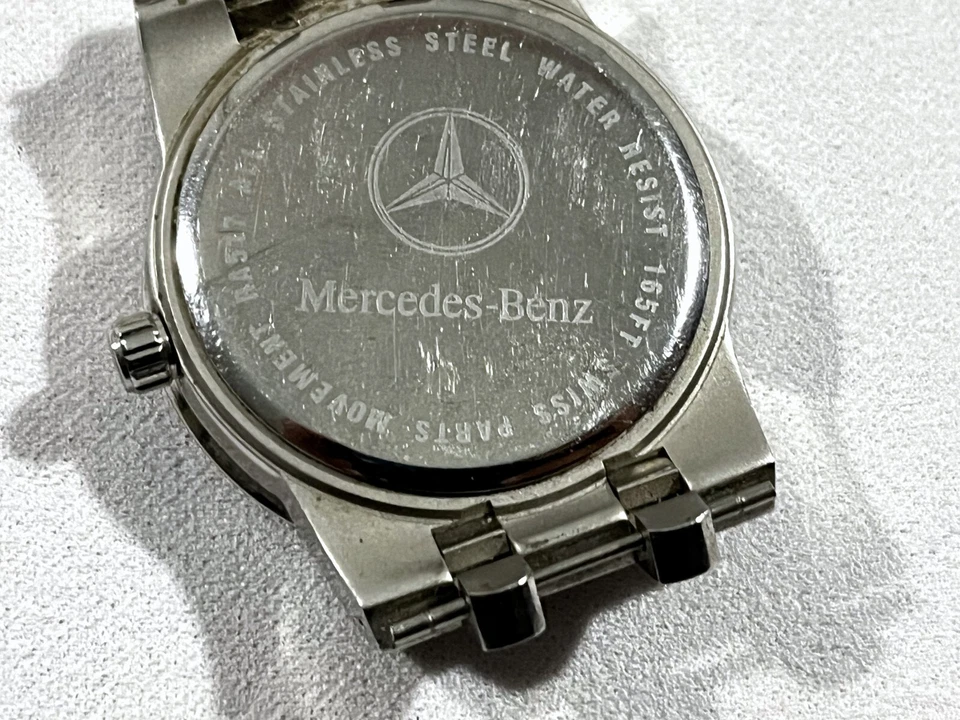 Mercedes 5 ATM relógio de quartzo resistente à água RA517 movimento suíço aço RARO - Imagem 4 de 4