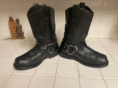 Red Wing 969 Engineer Biker Black Leather Boots Size 9 EE  display picture 3