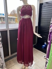 Windsor maroon cutout sequin lace and chiffon gown, Worn only once