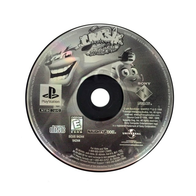 Crash Bandicoot Warped (Sony Playstation 1 PS1) Disc Only eBay