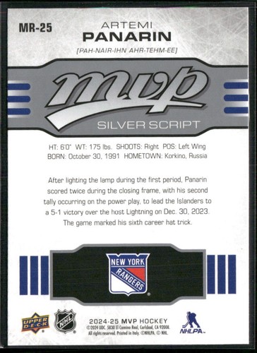 2024-25 UPPER DECK MVP HOCKEY SILVER SCRIPT 10TH ANNIVERSARY SPs-PICK FROM LIST! - Picture 50 of 68