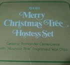 Avon Merry Christmas Tree Hostess Set Ceramic Pomander Centerpiece UNUSED — photo 2