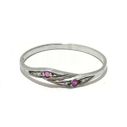 Bague en argent sterling avec Pierre Rose - France