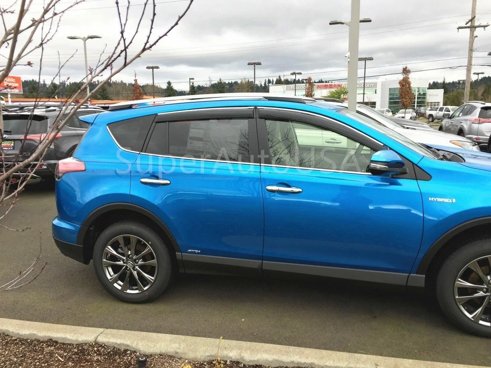 For 13-18 Toyota RAV4 Out-Channel Chrome Trim Window Visors Sun Guards Deflector - Image 4 of 4