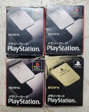 Lot Of 4 Sony PlayStation 1 PS1 Authentic Memory Card OEM PSOne W Japanese Box