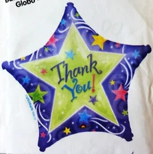 Thank You Star Shaped 19 inch Mylar Balloon by Anagram Vintage Party