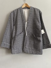Free People Lulu Jaquard Jacket Size M Nwt Black & White Rrp £188