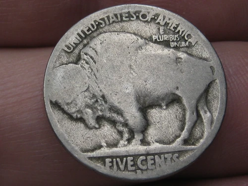 1913 D Buffalo Nickel 5 Cent Piece- Denver, Good Reverse Details- T2, Type 2
