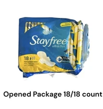 Stayfree Ultra Thin Regular Pads With Wings 18 Count Opened Package New