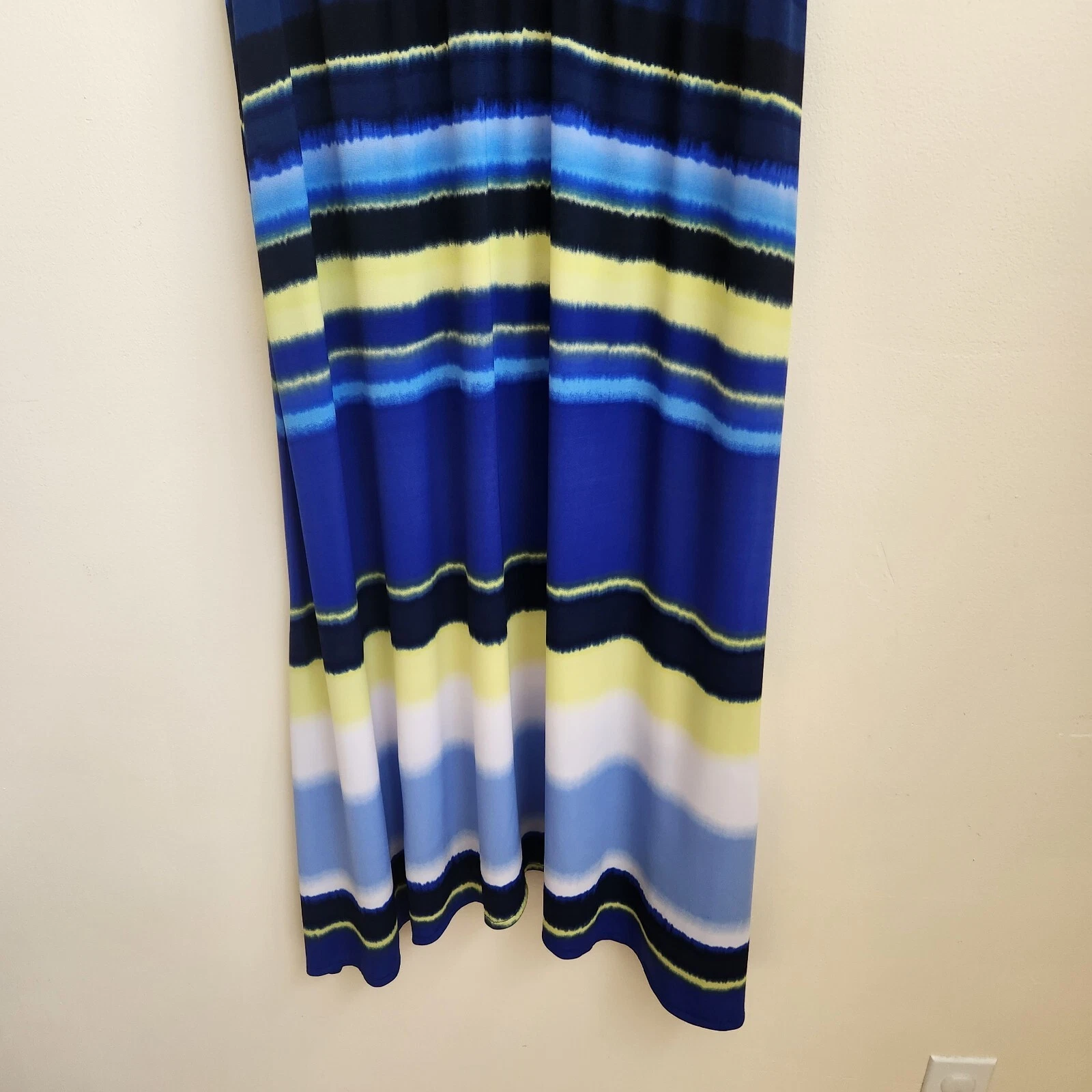 VETEMENTS Abito Chicos donna taglia 2 blu righe maglia maxi scollo a V senza maniche casual dress
