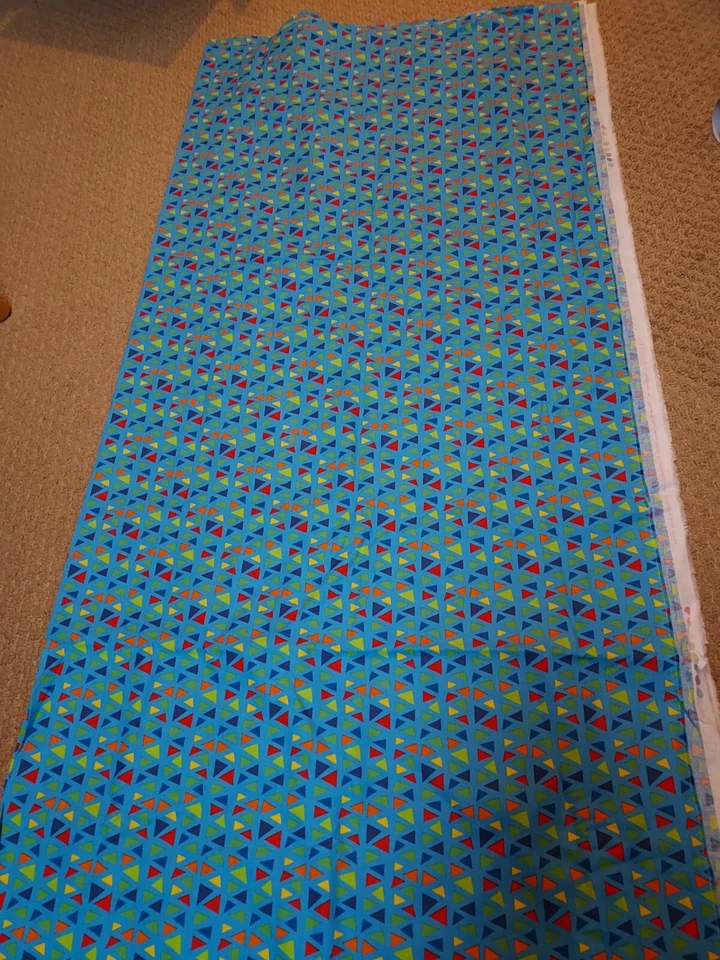 Fabric Later Alligator By Sandy Gervais For Moda 17984 Cotton Blue Triangles  - Image 3 of 4