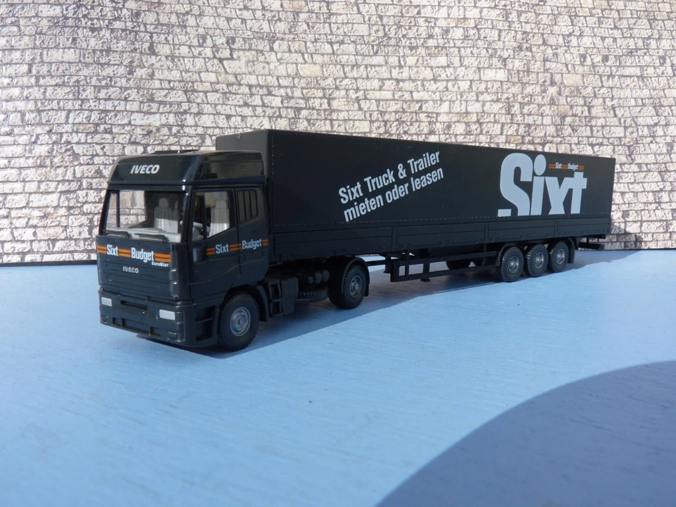 WIKING HO 1/87 Camion IVECO + semi "SIXT BUDGET" - NEUF sans boîte 02 - Photo 2/4