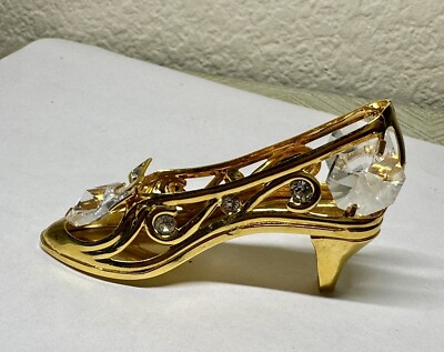 Crystal Delight 24k Gold Plated Austrian Crystal Shoes