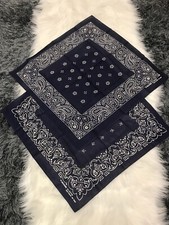 2 Blue Hav A Hank Vtg Paisley Bandanas 15187 Fast Color