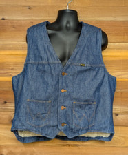Vintage Wrangler Sherpa Lined Denim Vest Size XXL