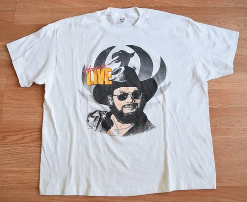 Hank Williams Jr Live Tour Shirt Tee M Sr Boche 1980s vintage concert t-shirt, vintage, single stitch, B+ condition