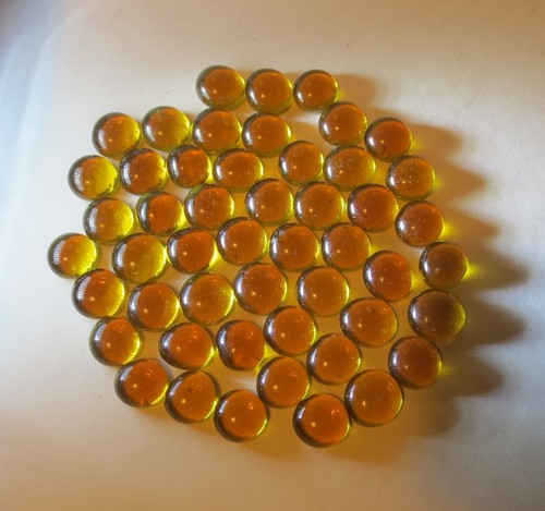 LOT of 50 AMBER GLASS *12-13mm DOME TILE CABOCHONS, HALF ROUND FLAT BACK, CRAFTS - Picture 13 of 23