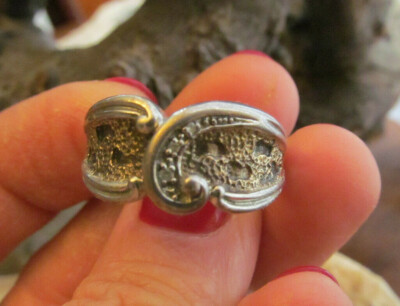 Vintage CC 925 Sterling Silver Gold inlay Footprint Three Vintage CC 925 Sterling Silver Gold inlay Footprint Three