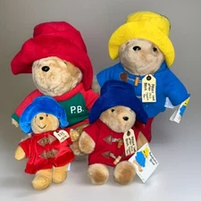 Lot 4 Paddington Bear Plush Eden Toys  Good Condition stuffed vintage