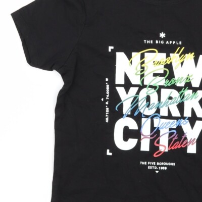 T-shirt Basique Primark Garçon 9-10 Ans, Manches Longues, Noir, Coton, Occasion Très Bon état