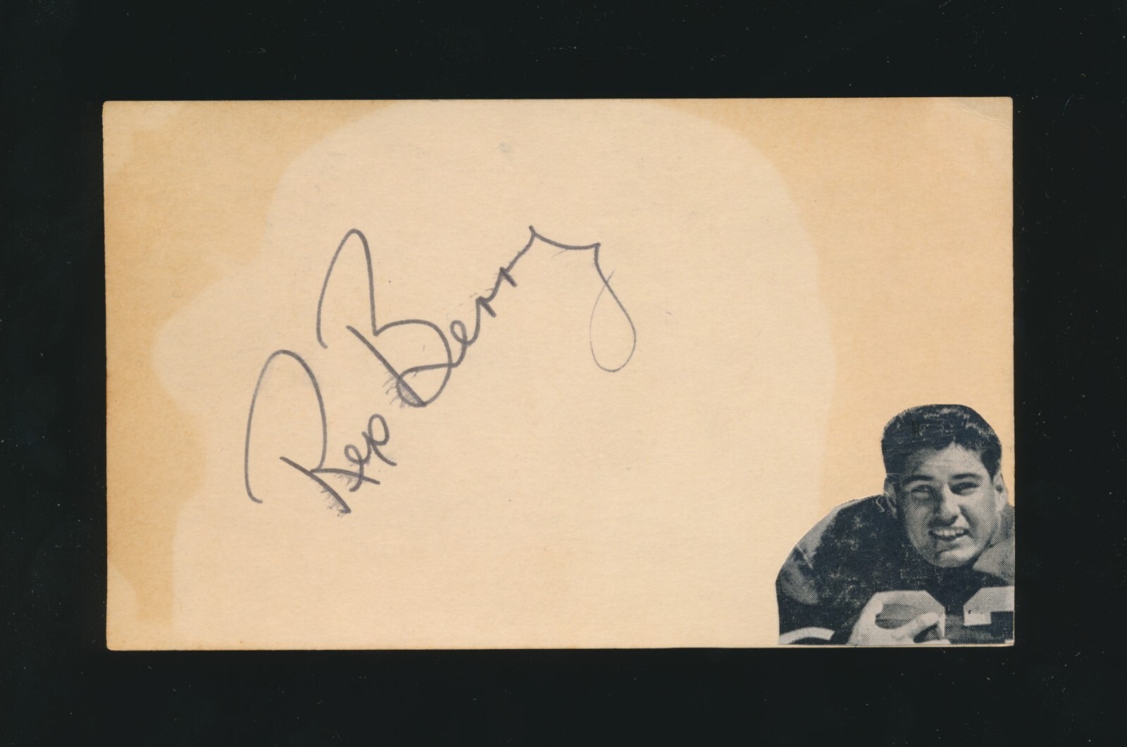 REX BERRY (1951-1956 San Francisco 49ers) -Autographed Index Card (d ...