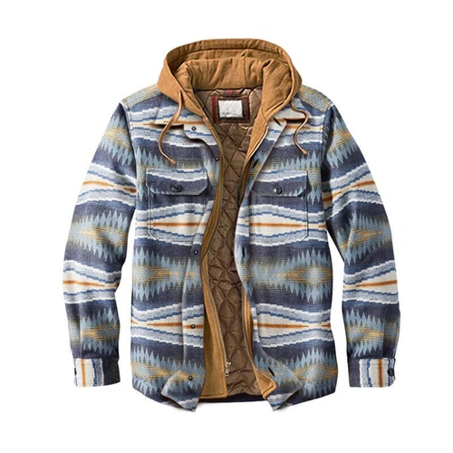 Men Plaid Work Jacket Lumberjack Hooded Flannel Shirt Sherpa Warm Hoodie New - Picture 8 of 76